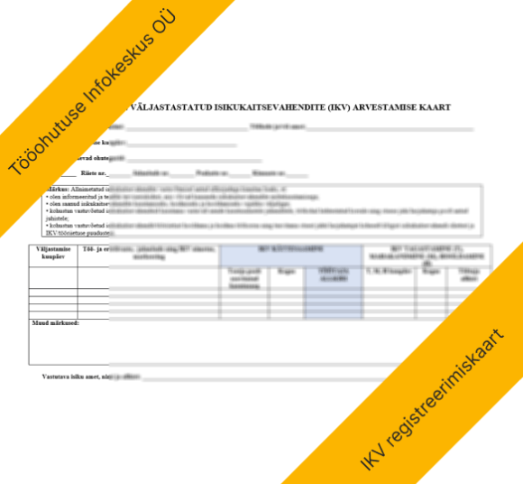 IKV registreerimiskaart - blankett