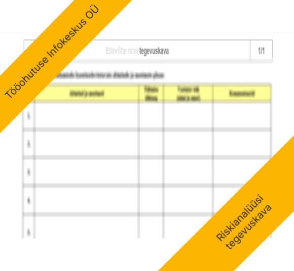 Riskianalüüsi tegevuskava - blankett